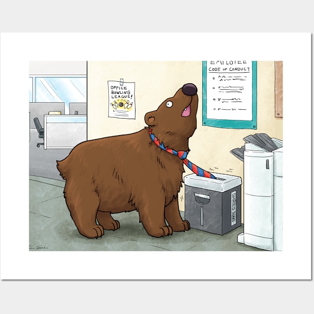 Dumb Bear - Day in the Office Wall Art by JadedSketch